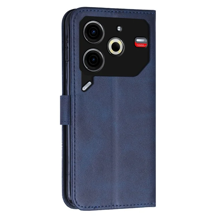 Para TECNO Pova 6 Neo Case Magnetic Clasp Stand Leather Phone Cover Line Decor - Safira