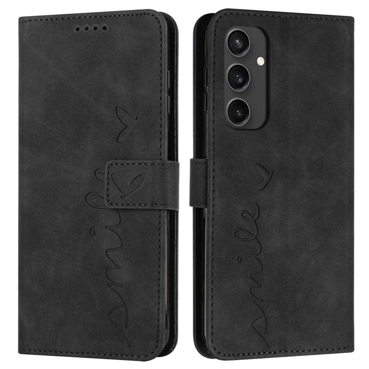 Para Samsung Galaxy S24 FE Case Folding Stand PU Leather Phone Cover with Card Slots - Preto