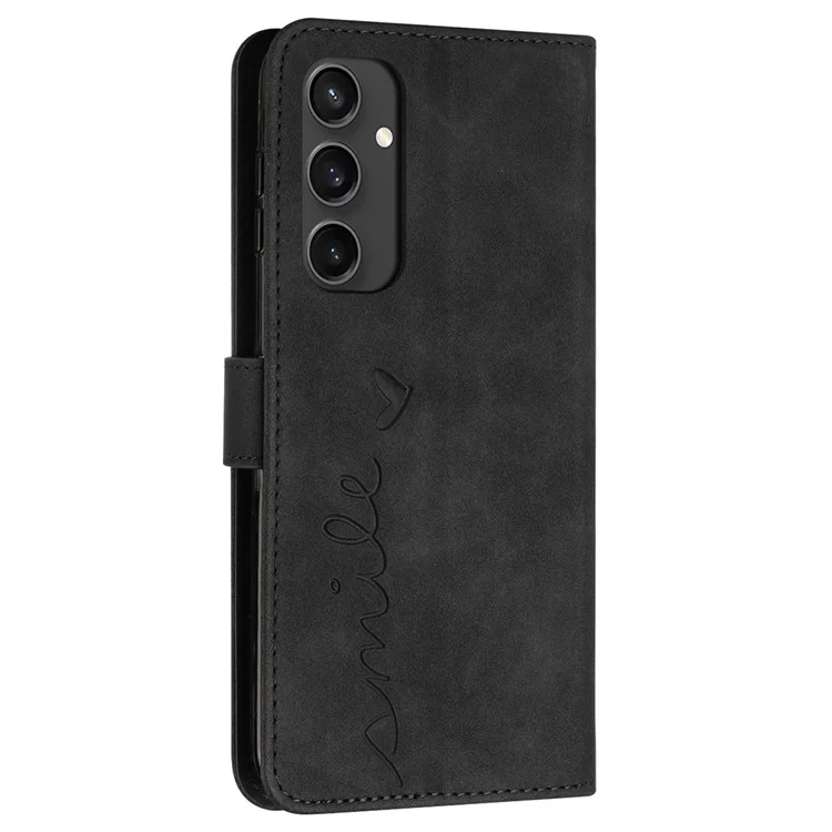 Para Samsung Galaxy S24 FE Case Folding Stand PU Leather Phone Cover with Card Slots - Preto