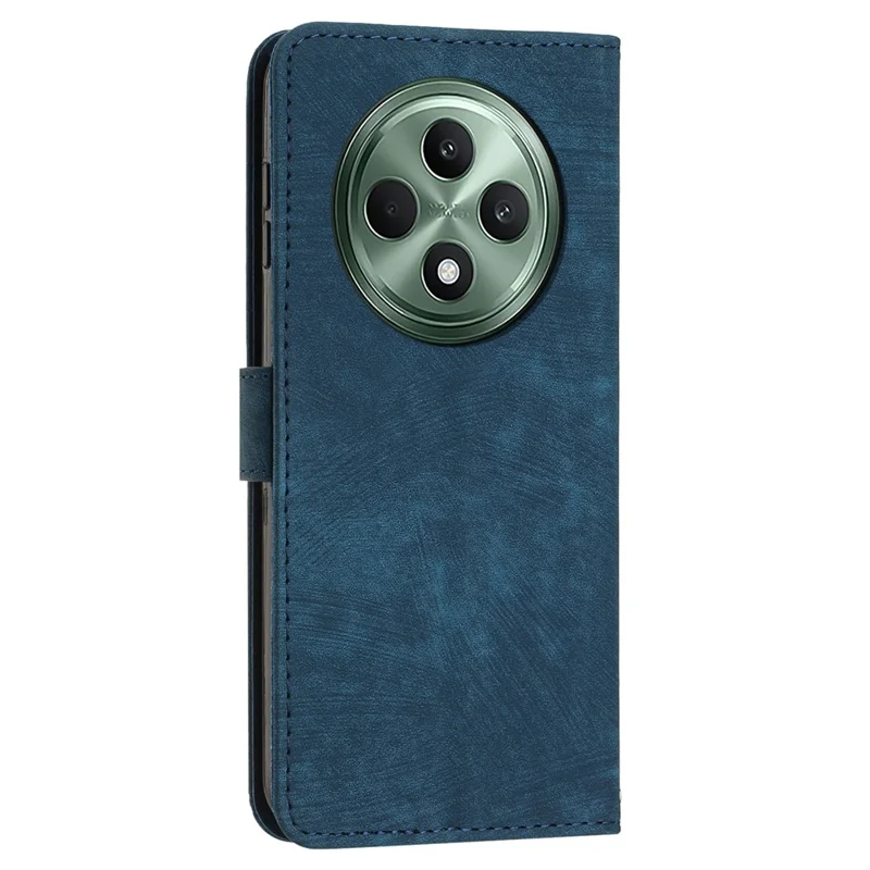 For Oppo Reno12 F 5G Case Shockproof Wallet PU Leather Flip Lines Phone Cover - Sapphire