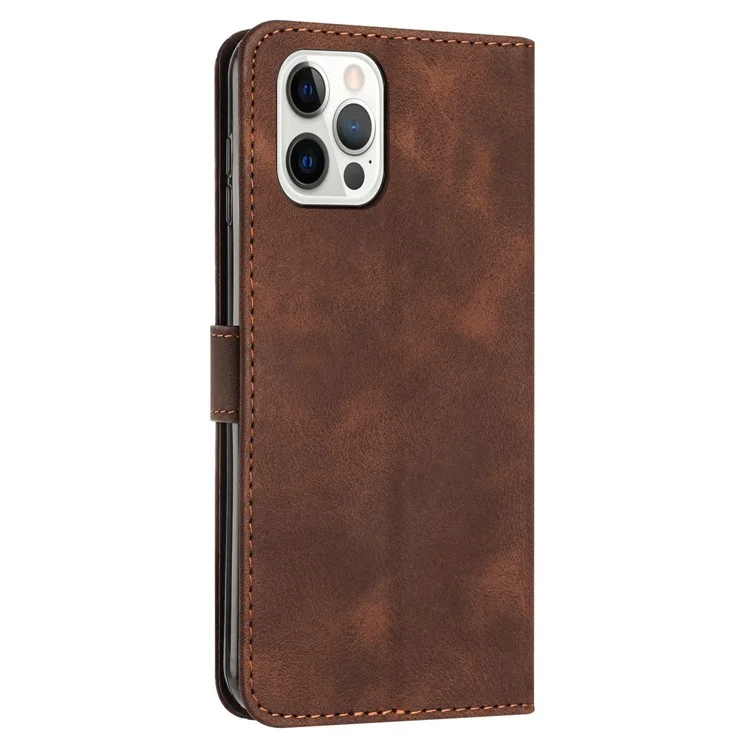 Für iPhone 16 Pro Max Case Triangle Pattern PU Leder Handyhülle mit Handgelenkschlaufe - Braun