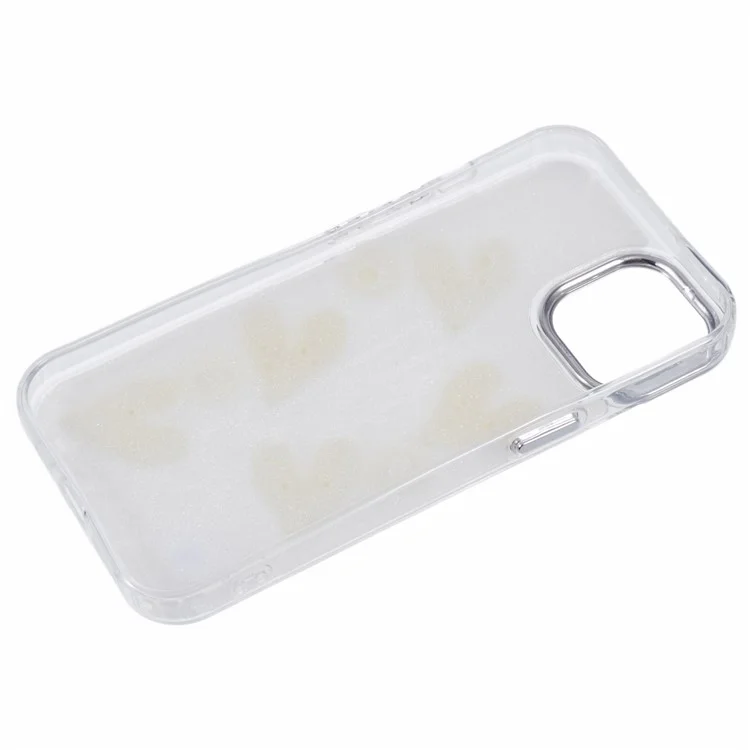 Funda para iPhone 14 Serie YH, estética 3D con patrón de epoxy, cubierta de teléfono TPU - Corazón de amor