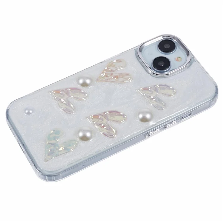 Funda para iPhone 14 Serie YH, estética 3D con patrón de epoxy, cubierta de teléfono TPU - Corazón de amor