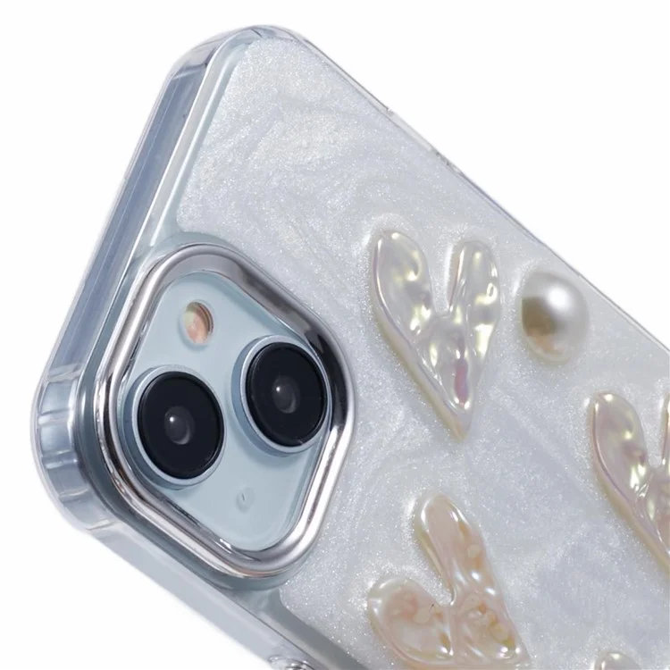 Funda para iPhone 14 Serie YH, estética 3D con patrón de epoxy, cubierta de teléfono TPU - Corazón de amor