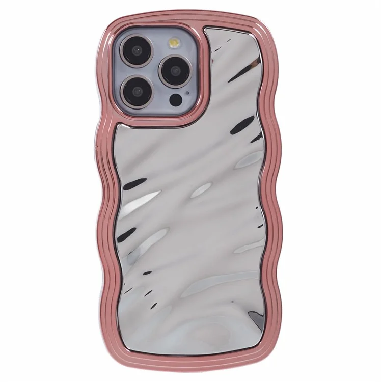 WT-Serie für iPhone 12 / 12 Pro Electroplating Case Curly Wave Frame Soft TPU Phone Cover - Roségold