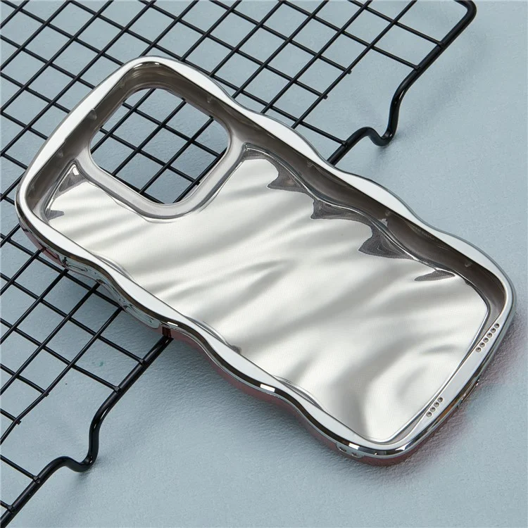 WT-Serie für iPhone 12 / 12 Pro Electroplating Case Curly Wave Frame Soft TPU Phone Cover - Roségold
