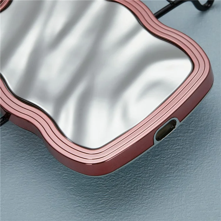 WT-Serie für iPhone 12 / 12 Pro Electroplating Case Curly Wave Frame Soft TPU Phone Cover - Roségold