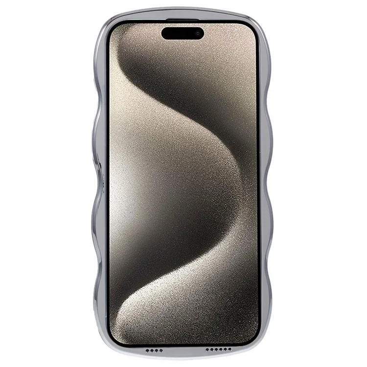 Série WT para Capa de iPhone 15 Pro Anti-Slip Grip TPU Metallic Silver Back Phone Cover - Rose Gold