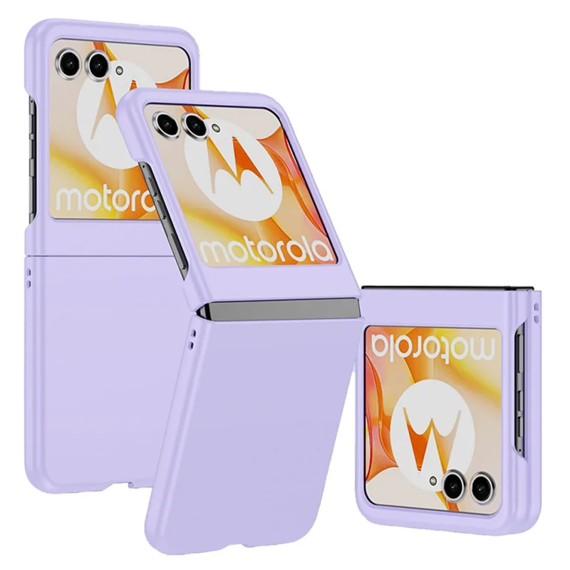 Per Motorola Razr 50 5G Custodia Ultraslim in Plastica Rigida Rivestita in Gomma - Viola Chiaro