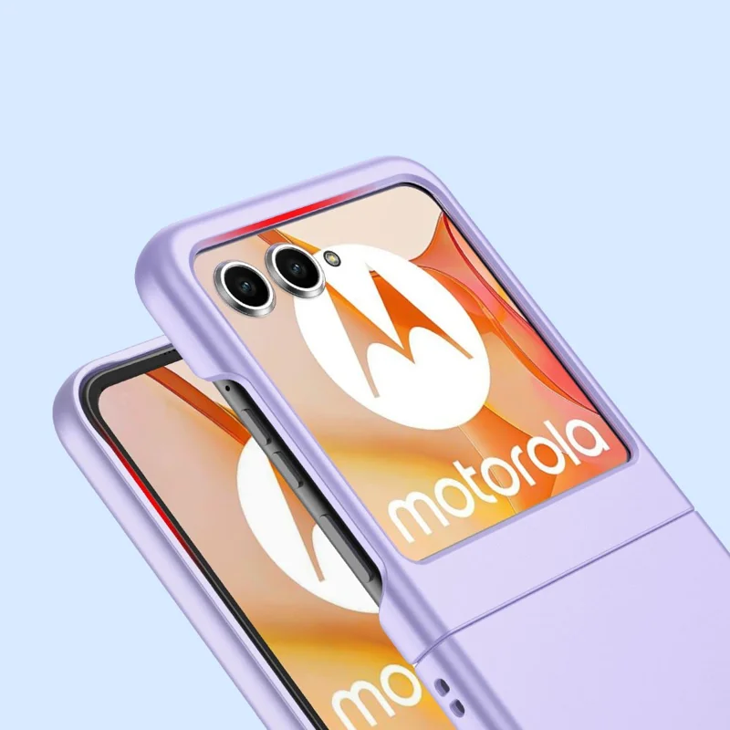 Per Motorola Razr 50 5G Custodia Ultraslim in Plastica Rigida Rivestita in Gomma - Viola Chiaro