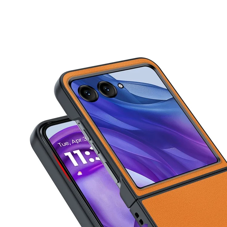 Für Motorola Razr 50 Ultra 5G Case PU Leder + PC Schutzhülle - Schwarz