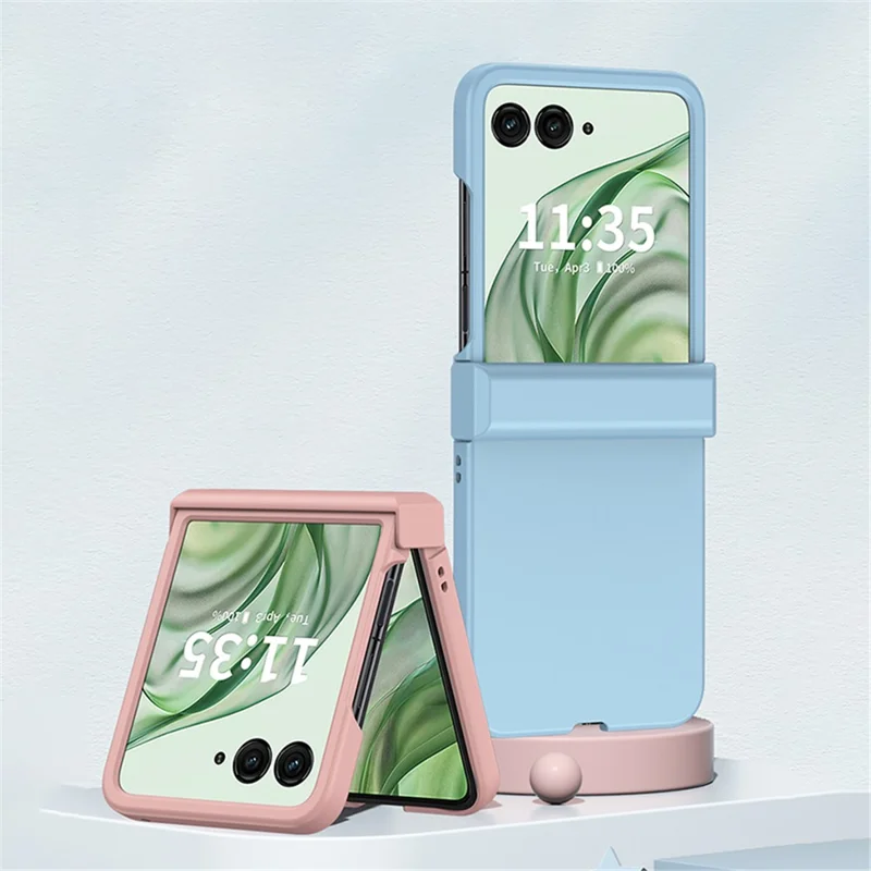 For Motorola Razr 50 Ultra 5G Case Hinge Protection Skin-touch PC Phone Cover - White
