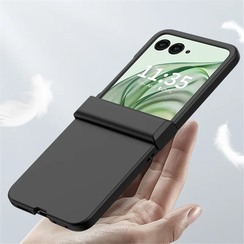 For Motorola Razr 50 Ultra 5G Case Hinge Protection Skin-touch PC Phone Cover - White