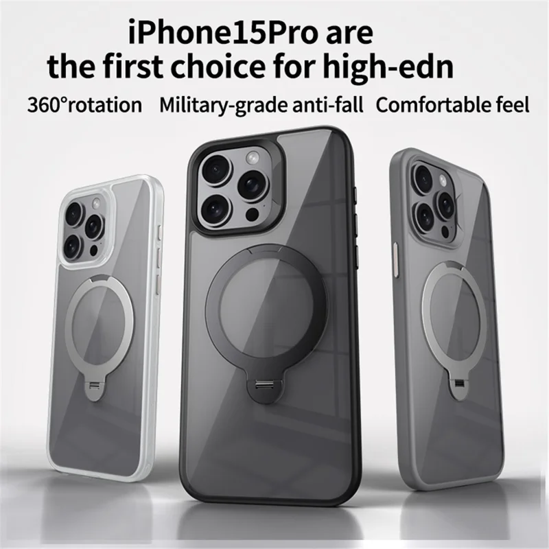For iPhone 13 Pro Max Magnetic Case Ring Kickstand PC+TPU Protective Phone Cover - Blue