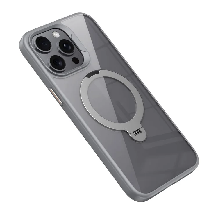 Pour iPhone 14 Pro Étui de support magnétique PC+TPU Housse de téléphone compatible avec MagSafe - Gris