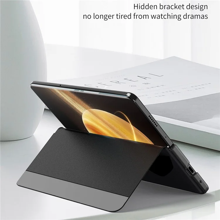 For Honor Magic V3 5G Case View Window PU Leather Stand Smart Phone Cover - Black