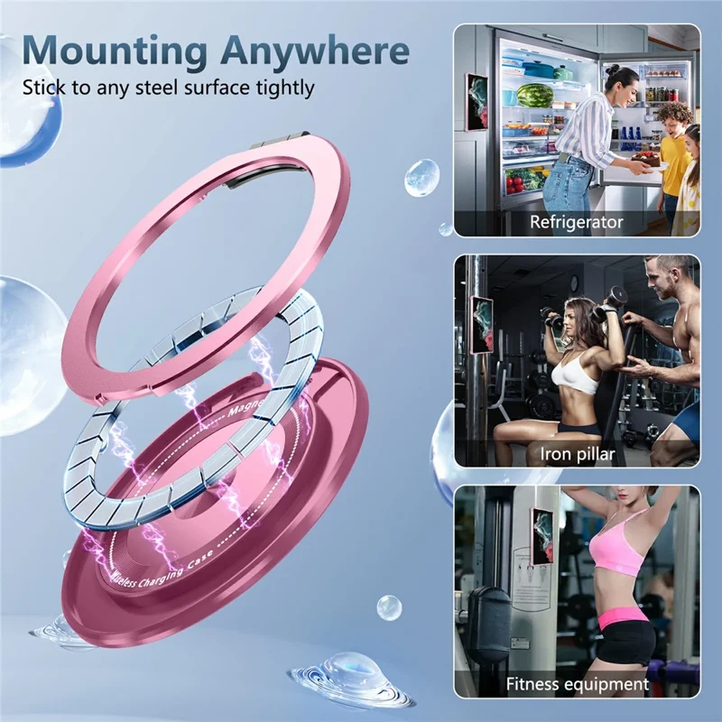 Per Samsung Galaxy S22 Ultra 5G Case Rotatable Magnetic Kickstand PC+TPU Phone Cover - Trasparente Rosa