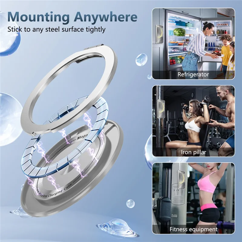 For Samsung Galaxy S24+ Magnetic Case Ring Holder PC+TPU Military Grade Protective Phone Cover - Transparent