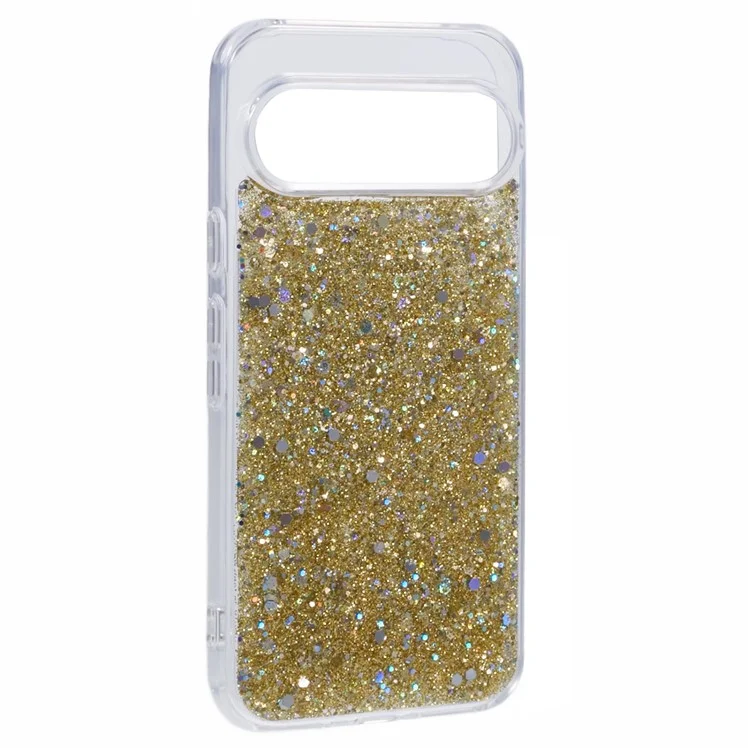 For Google Pixel 9 / 9 Pro Case Glittery Design Anti-Drop Soft TPU Phone Cover - Gold