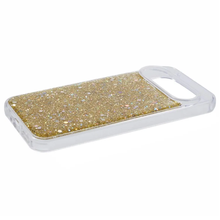 For Google Pixel 9 / 9 Pro Case Glittery Design Anti-Drop Soft TPU Phone Cover - Gold