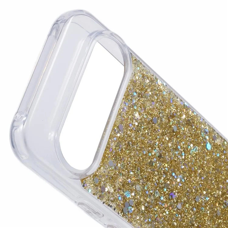 For Google Pixel 9 / 9 Pro Case Glittery Design Anti-Drop Soft TPU Phone Cover - Gold