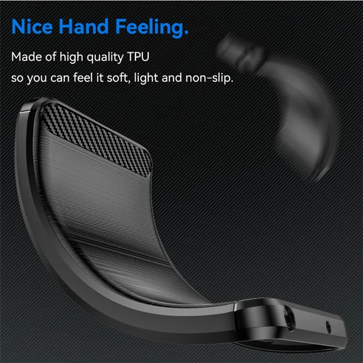 Pour Samsung Galaxy S24 FE Case Carbon Fiber Texture Brossé TPU Phone Cover - Noir