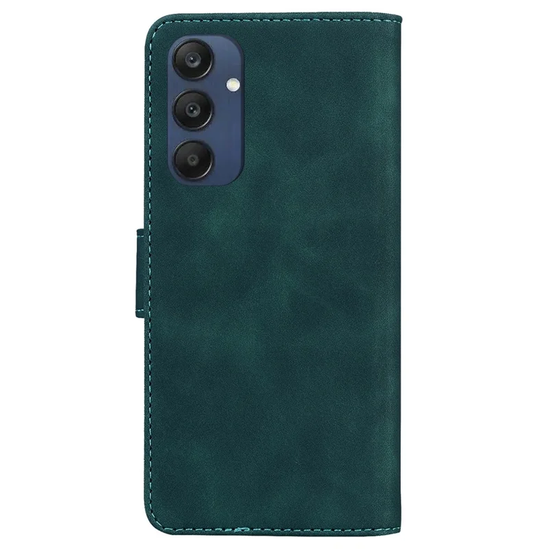 For Samsung Galaxy M35 5G Wallet Phone Case Solid Color Leather Flip Cover - Green