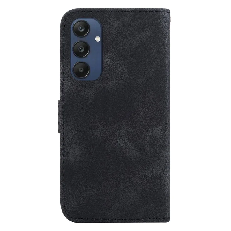 For Samsung Galaxy M35 5G Case 7-Shaped Pattern Imprint Leather Phone Cover - Black