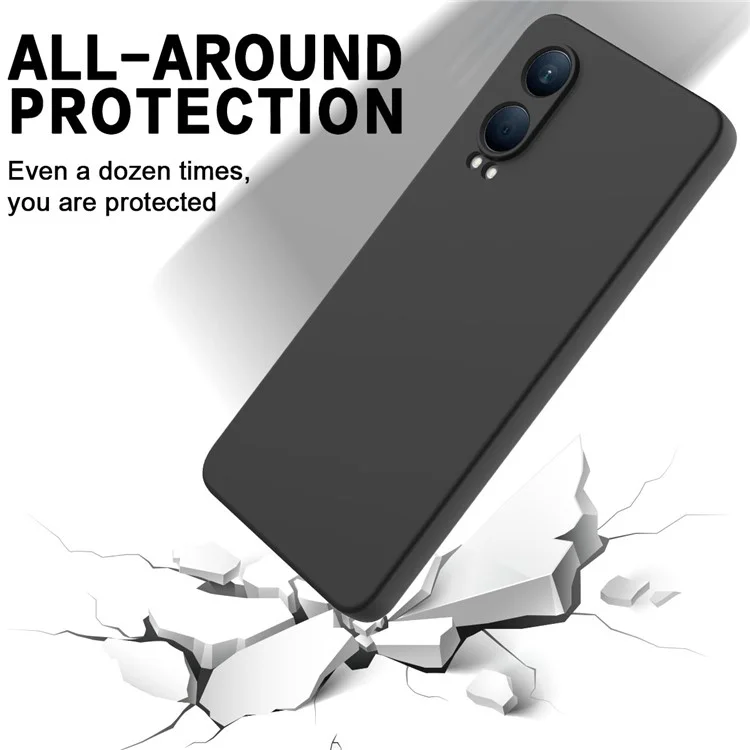 For Oppo K12x 5G (China) / OnePlus Nord CE4 Lite 5G Case Liquid Silicone Anti-Drop Phone Cover with Hand Strap - Black
