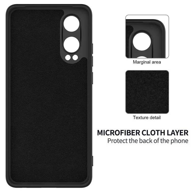 For Oppo K12x 5G (China) / OnePlus Nord CE4 Lite 5G Case Liquid Silicone Anti-Drop Phone Cover with Hand Strap - Black