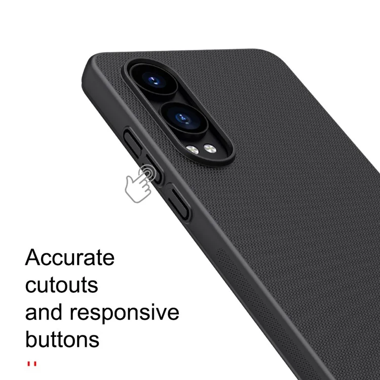 NILLKIN Frosted Shield Funda de Teléfono para OnePlus Nord CE4 Lite 5G / Oppo K12x 5G (China) Carcasa Trasera Dura de PC - Negro