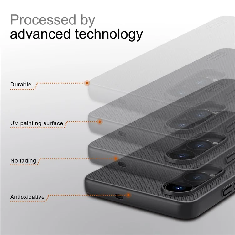 NILLKIN Frosted Shield Funda de Teléfono para OnePlus Nord CE4 Lite 5G / Oppo K12x 5G (China) Carcasa Trasera Dura de PC - Negro
