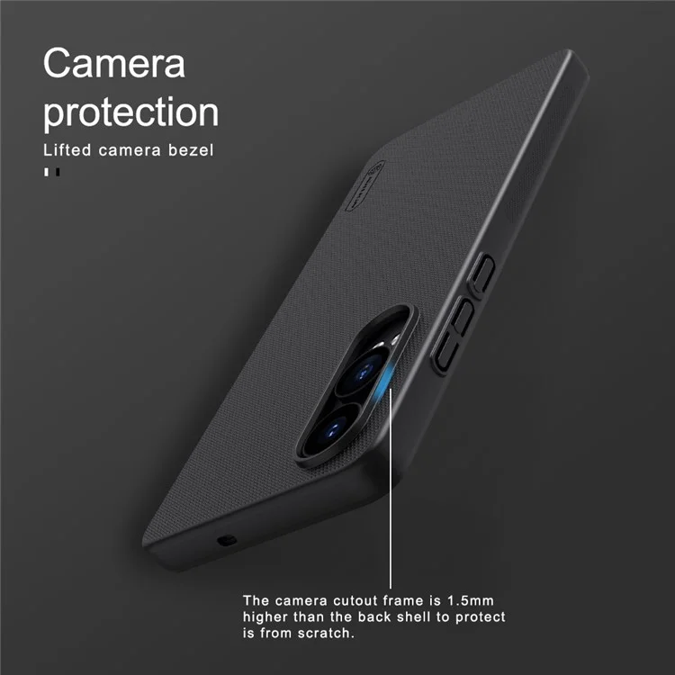 NILLKIN Frosted Shield Funda de Teléfono para OnePlus Nord CE4 Lite 5G / Oppo K12x 5G (China) Carcasa Trasera Dura de PC - Negro