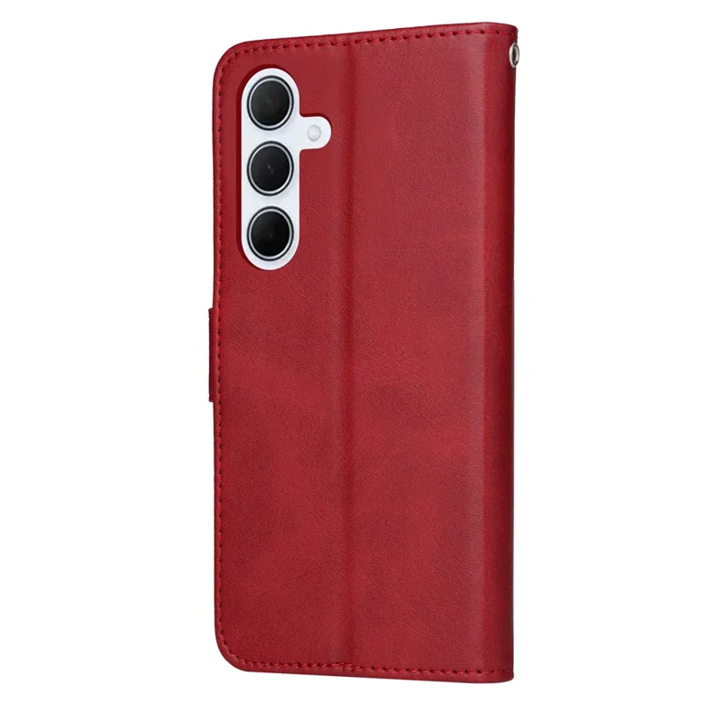 For Samsung Galaxy M35 5G Case Card Slots Wallet PU Leather Phone Cover - Red