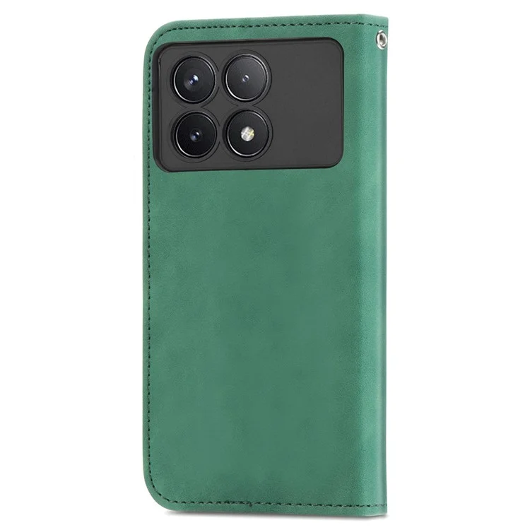 Для Xiaomi Poco F6 Pro 5G / Redmi K70 5G / K70 Pro 5G Чехол-Обложка с Кожаной Текстурой и Слотами для Карт - Зеленый