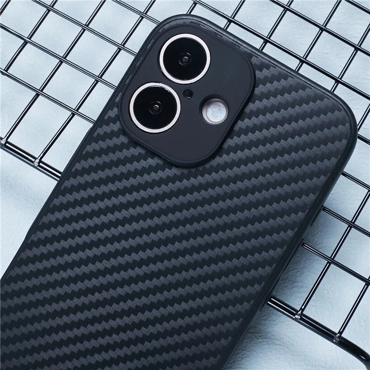 Für iPhone 16 Case Carbon Fiber Texture TPU Phone Cover