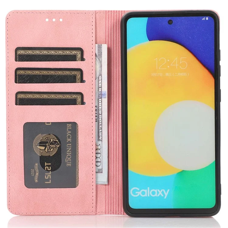 Funda de billetera a prueba de golpes para Samsung Galaxy A23 5G (versión global) / 4G, funda de teléfono con cierre magnético, cubierta antiarañazos de piel de PU - Oro rosa