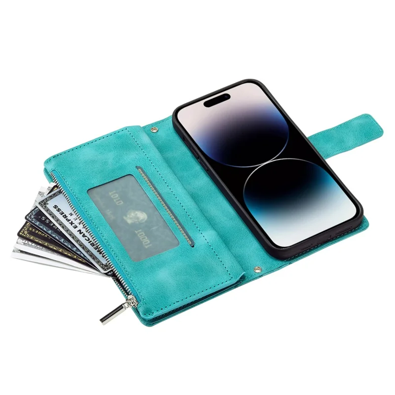 Estilo 006 Para Xiaomi Redmi 13 5G / 4G Capa Carteira de Couro PU Capa de Telefone Padrão de Flor de Mandala - Verde Menta