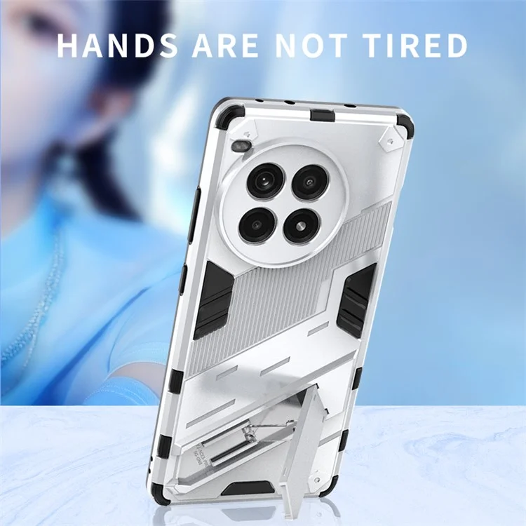 Für OnePlus Ace 3 Pro 5G Case Kickstand PC+TPU stoßfestes Handyhülle - Rose
