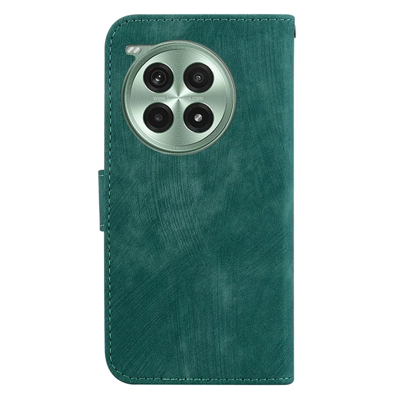 For OnePlus Ace 3 Pro 5G Wallet Case Leather Phone Cover Cute Tiger Imprint - Green