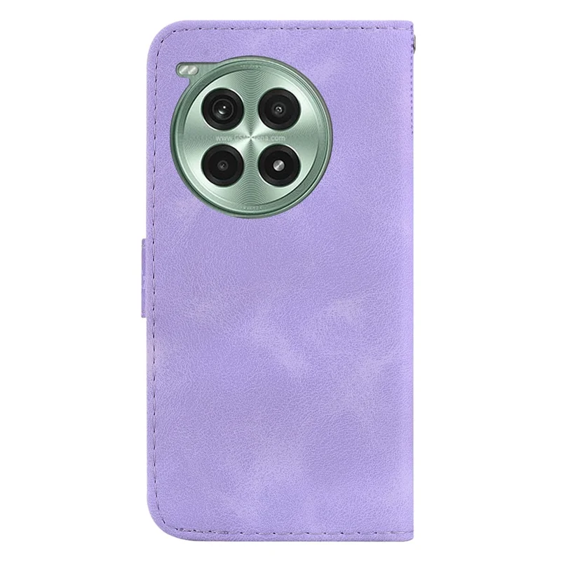 For OnePlus Ace 3 Pro 5G Stand Case 7-Shaped Pattern Imprint Leather Phone Cover - Purple