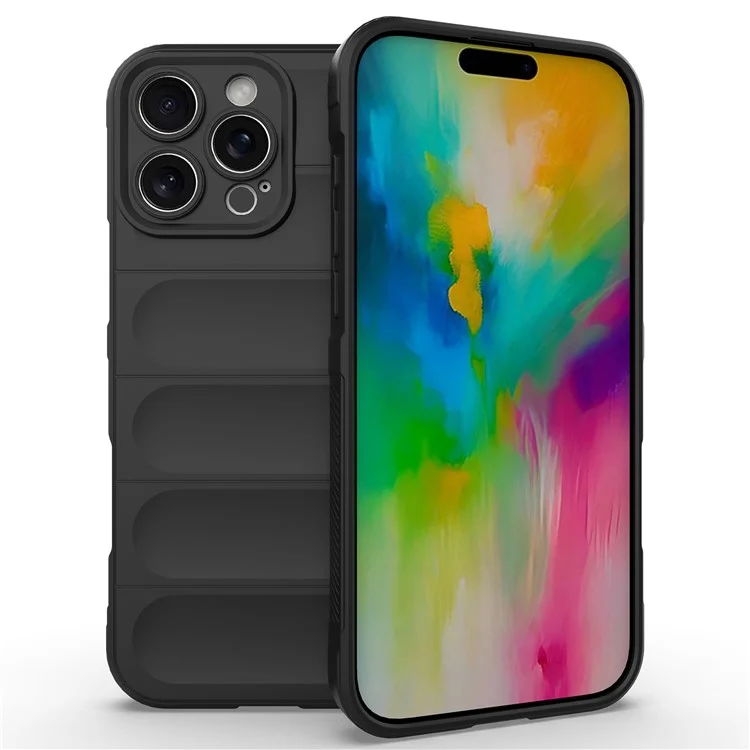For iPhone 16 Pro Max Case Drop-Proof Protection Flexible TPU Phone Cover - Black