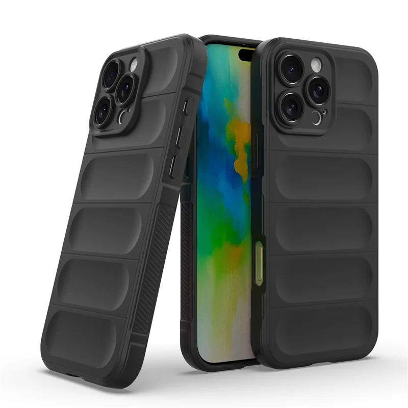 For iPhone 16 Pro Case Anti-Drop TPU Phone Cover Precise Lens Protection - Black