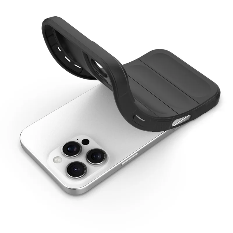 For iPhone 16 Pro Case Anti-Drop TPU Phone Cover Precise Lens Protection - Black