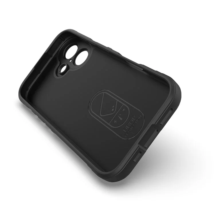 For iPhone 16 Plus Case Rugged TPU Shockproof Mobile Phone Cover - Black