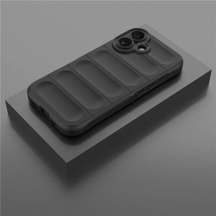For iPhone 16 Plus Case Rugged TPU Shockproof Mobile Phone Cover - Black