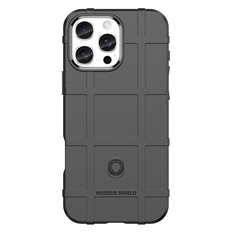 Voor iPhone 16 Pro hoesje Rasterdesign Zachte TPU Krasvaste telefoonhoes - Zwart