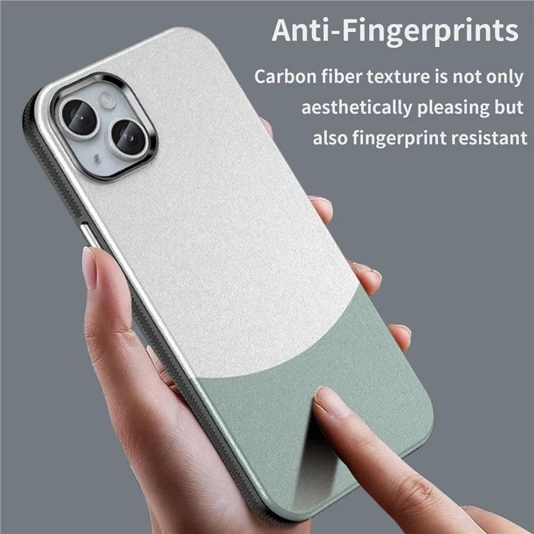 For iPhone 14 Plus Magnetic Case Leather Soft Feel Back Cover Metal Buttons Camera Bezel Bump - Green
