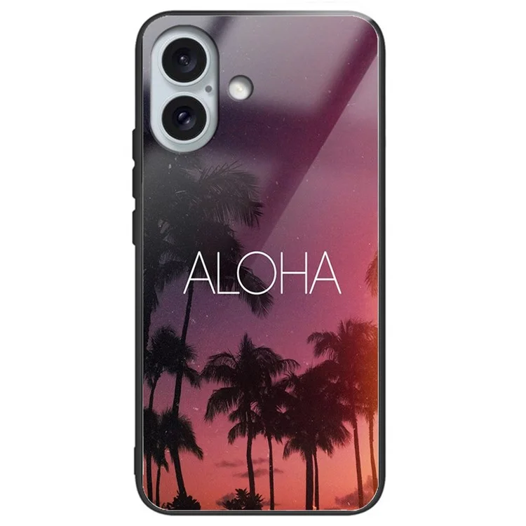 For iPhone 16 Cases Tempered Glass+TPU Shockproof Phone Cover Pattern Printed - ALOHA