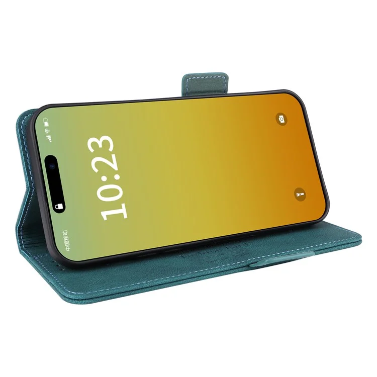 Étui pour iPhone 16 Pro Max en cuir avec support - Bleu